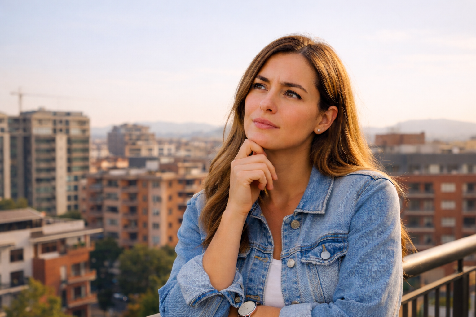 Persona reflexionando sobre si comprar o vender vivienda en el mercado inmobiliario actual